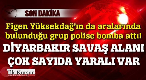 Sur’a yürümek isteyen grup polise bomba attı, yaralılar var