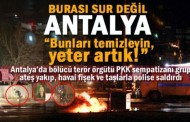 Burası Sur değil Antalya! Bölücü terör örgütü militanı bir grup molotofla polise saldırdı.