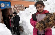 Öğrenciler her sabah kucaklarında odun, tezekle okula geliyor!