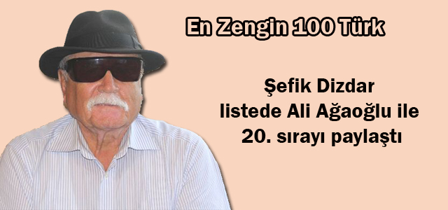 Şefik Dizdar listede Ali Ağaoğlu ile 20. sırayı paylaştı