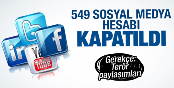 549 sosyal medya hesabı terör paylaşımları gerekçesiyle kapatıldı
