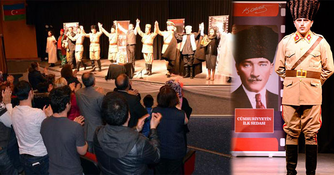 Azeri tiyatrocu 'Gardaş Atatürk' rolüyle alkışlandı