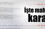 Mahkemenin MHP karar belgesi