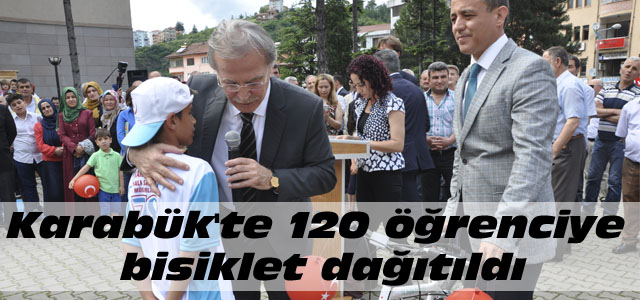 Karabük’te 120 öğrenciye bisiklet dağıtıldı