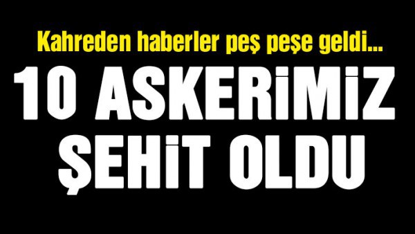 Şırnak ve Mardin’de 10 asker şehit oldu