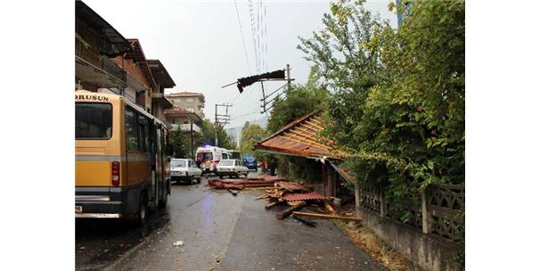 FIRTINA ÇATILARI UÇURDU, AĞAÇLARI YIKTI